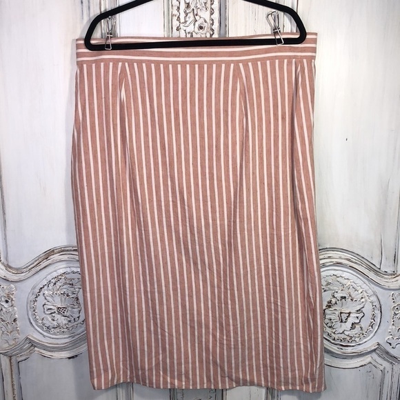 Leith Linen Blend True Wrap Covered Button Down MIDI Skirt Size 1X NWOT - Picture 6 of 10